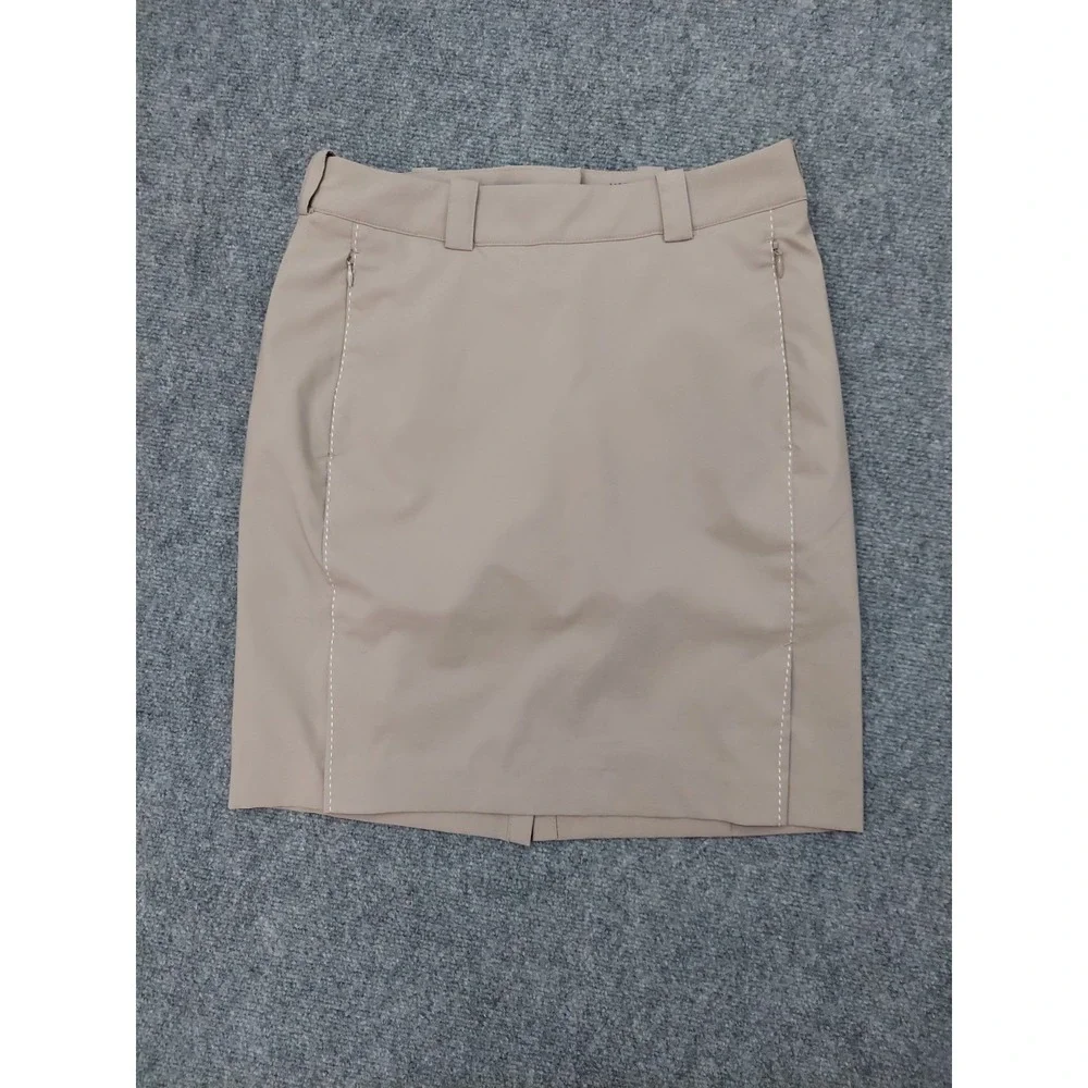 Nike Golf Skort Skirt Womens 2 Beige Tour‎ Performance Logo Stretch Pickleball